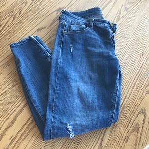 Pistola Distressed Ankle zippered skinny jeans